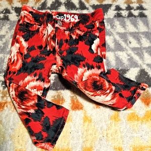 Baby Gap 1969 Rose Print Jeans Sz 12-18 mos